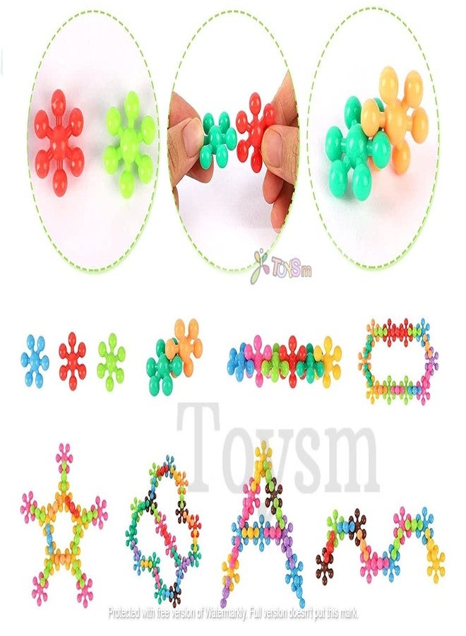 HS ENTERPRISE� 200 Pieces Star Links, Multicoloured Interlocking Learning Educational Blocks, Improves Creativity and Construction Blocks for Kids, 6 Months & Above, Infant and Preschool Toys - Image 4
